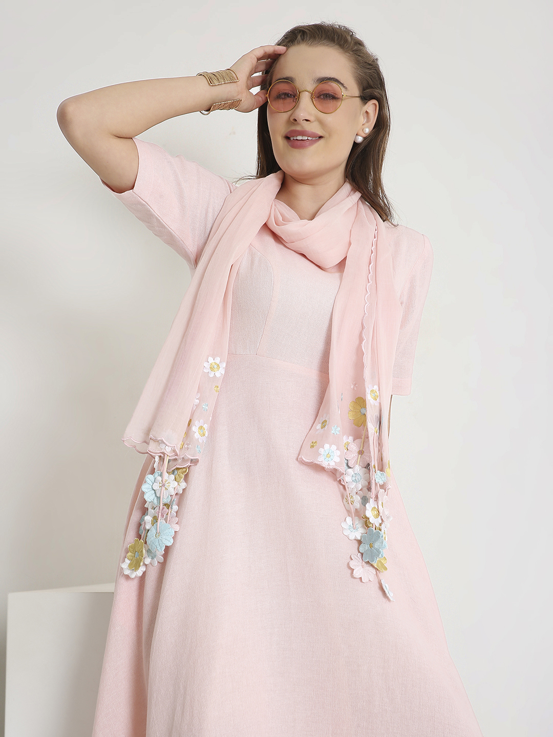 Baby Pink solid flared